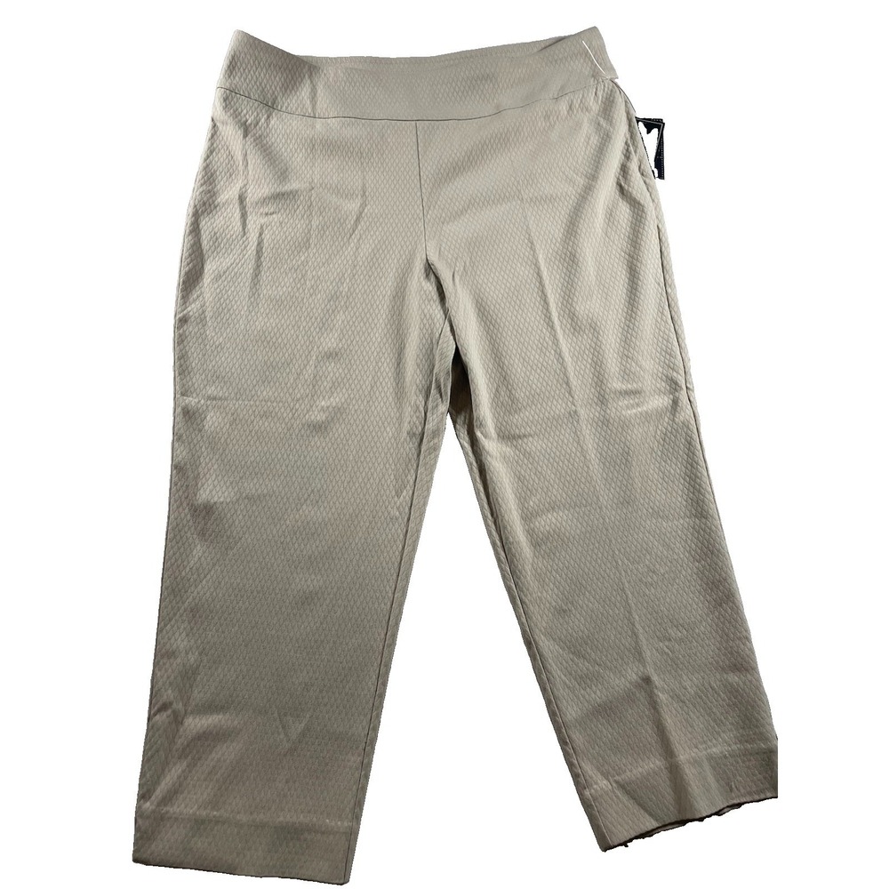 Counterparts Womens Size 16 Beige Capri Pants Stretch Pull On Casual Cropped